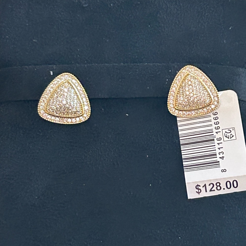 Shashi 14k Gold Plated over Bronze Crystal  Earrings